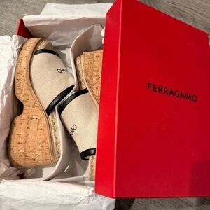 LIKE NEW FERRAGAMO WOVEN SANDALS